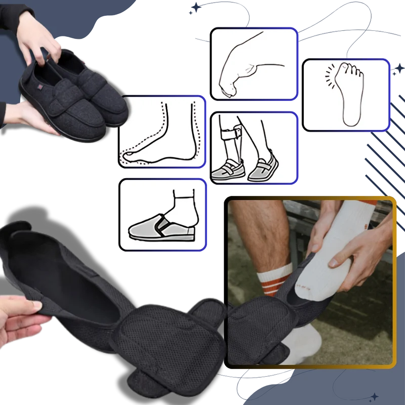 Chaussures orthopédiques ajustables pour pieds diabétiques