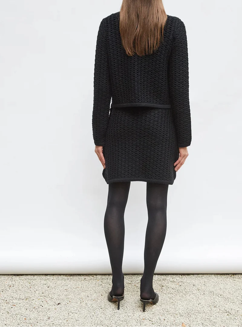 Molli Veste Diane en maille Tweedée Noir Profond