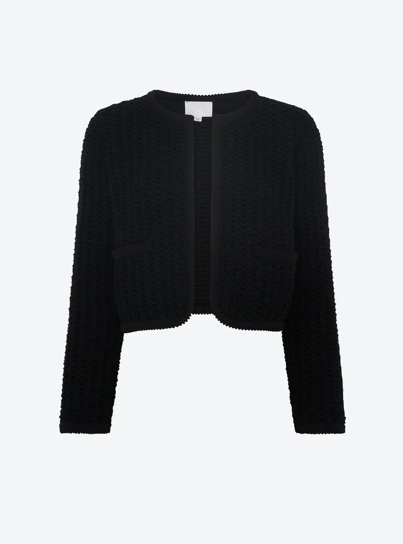 Molli Veste Diane en maille Tweedée Noir Profond