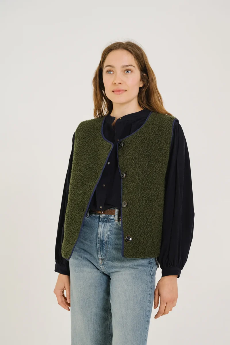 SacreCoeur Gilet Salyna en Laine Green