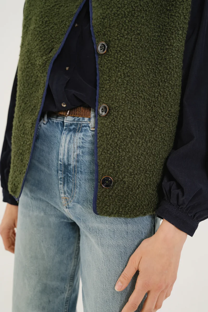 SacreCoeur Gilet Salyna en Laine Green