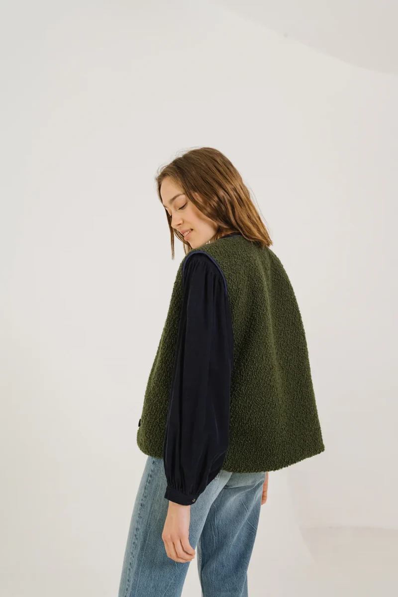 SacreCoeur Gilet Salyna en Laine Green