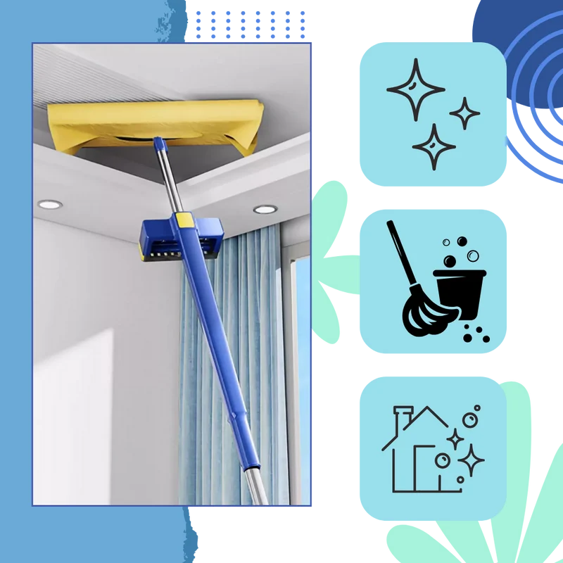 Balai plat à essorage automatique avec seau