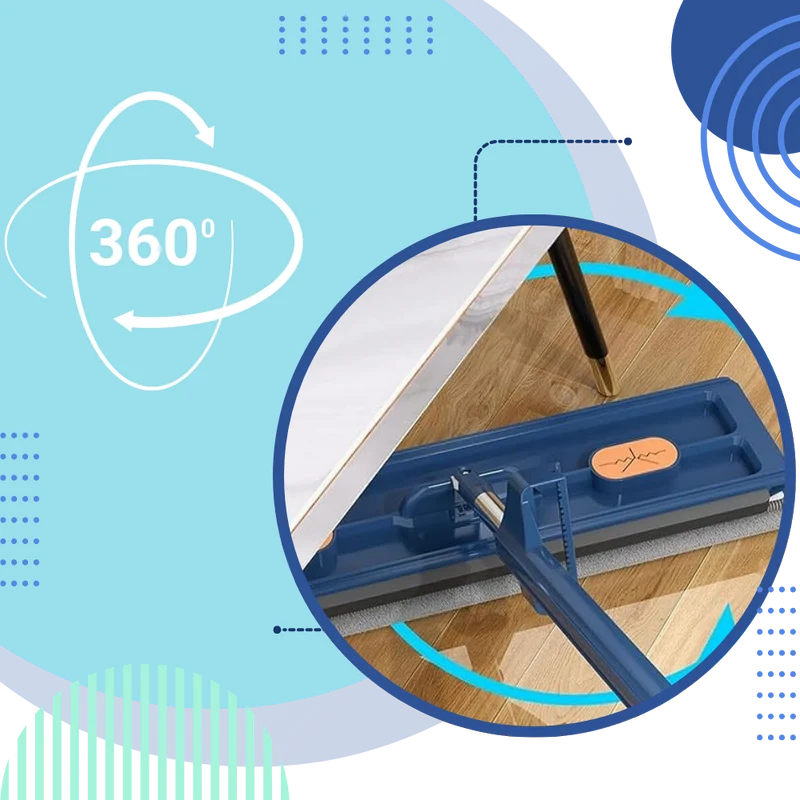 Balai plat à essorage automatique avec seau