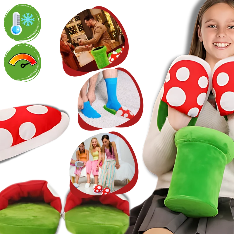 Pantoufles plante piranha de Mario en peluche