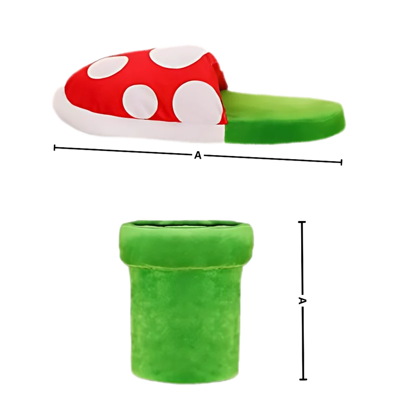 Pantoufles plante piranha de Mario en peluche