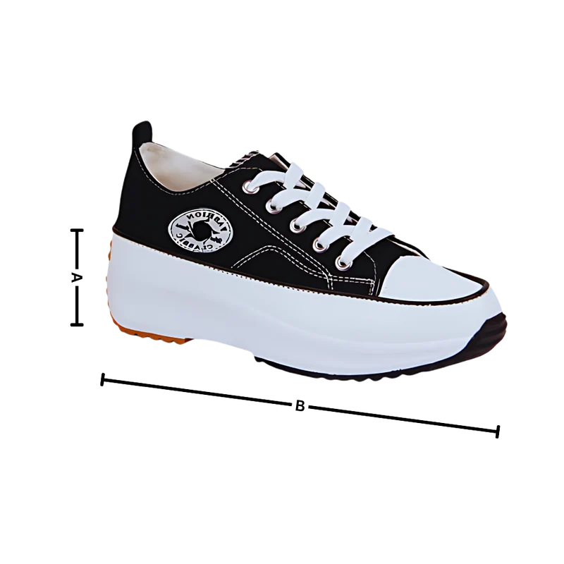 Sneakers anti-dérapantes en toile confortablement surélevées