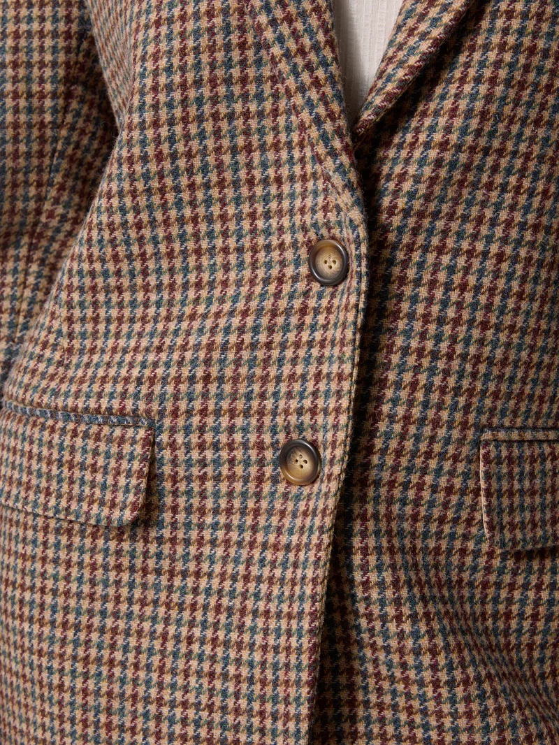 Rouje Veste Jacques Pied de Poule Moutarde