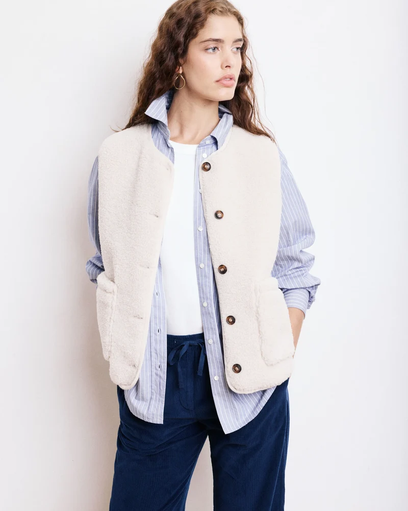 Hartford Gilet Veon en Sherpa Ecru