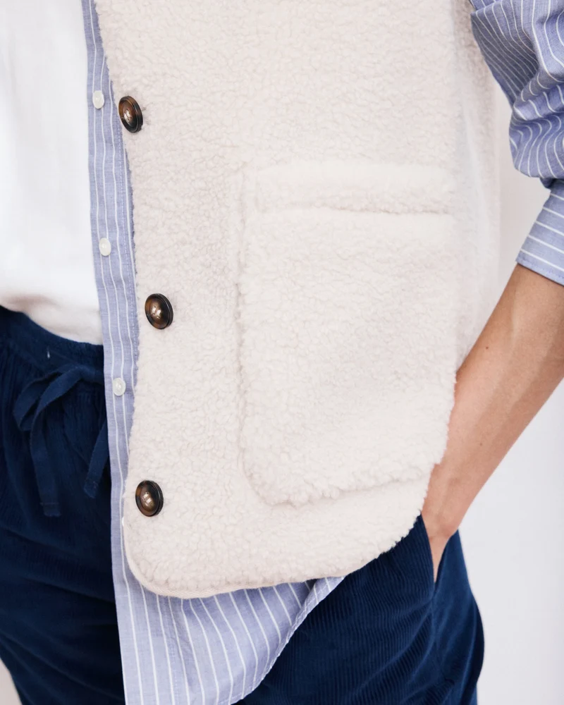 Hartford Gilet Veon en Sherpa Ecru