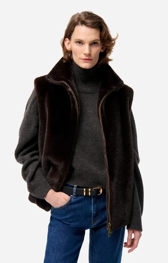 Vanessa bruno Blouson Furo sans Manches Brun