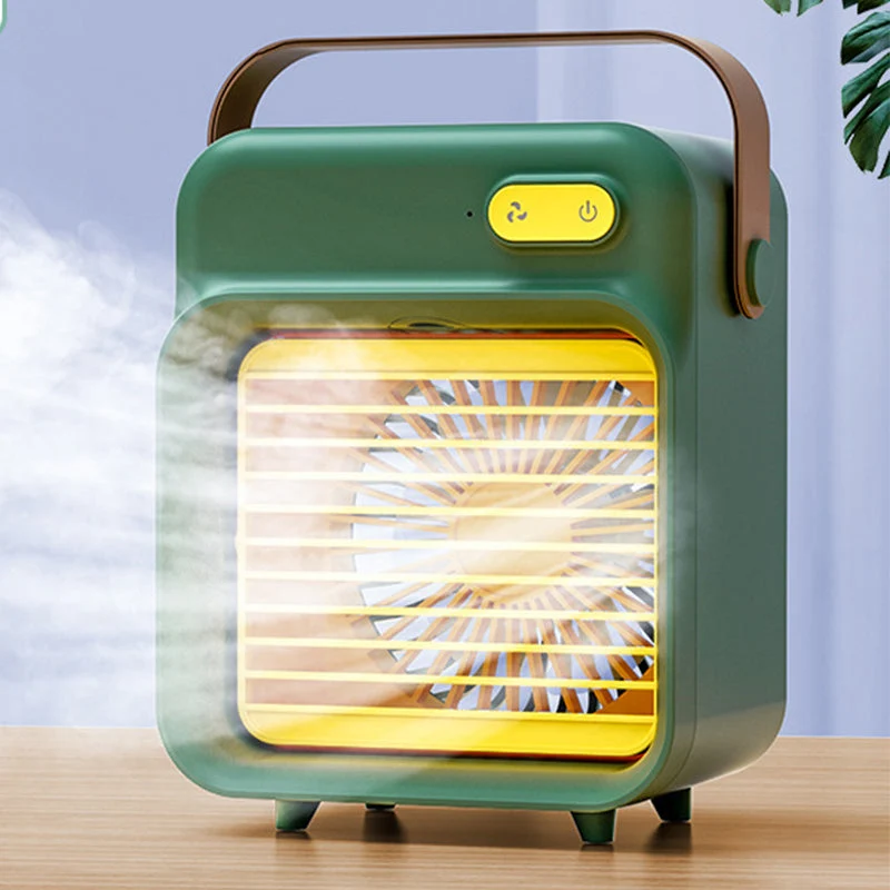 Tragbarer Mini-Luftkühler mit Sprühnebel | Wiederaufladbarer 2400 mAh Ventilator | 3 Geschwindigkeitsstufen