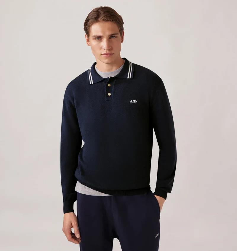 AUTRY Polo en Laine Tricot Vortex