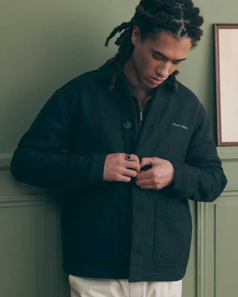 Maison Labiche Veste Sebasto en Laine Dark Heather Grey