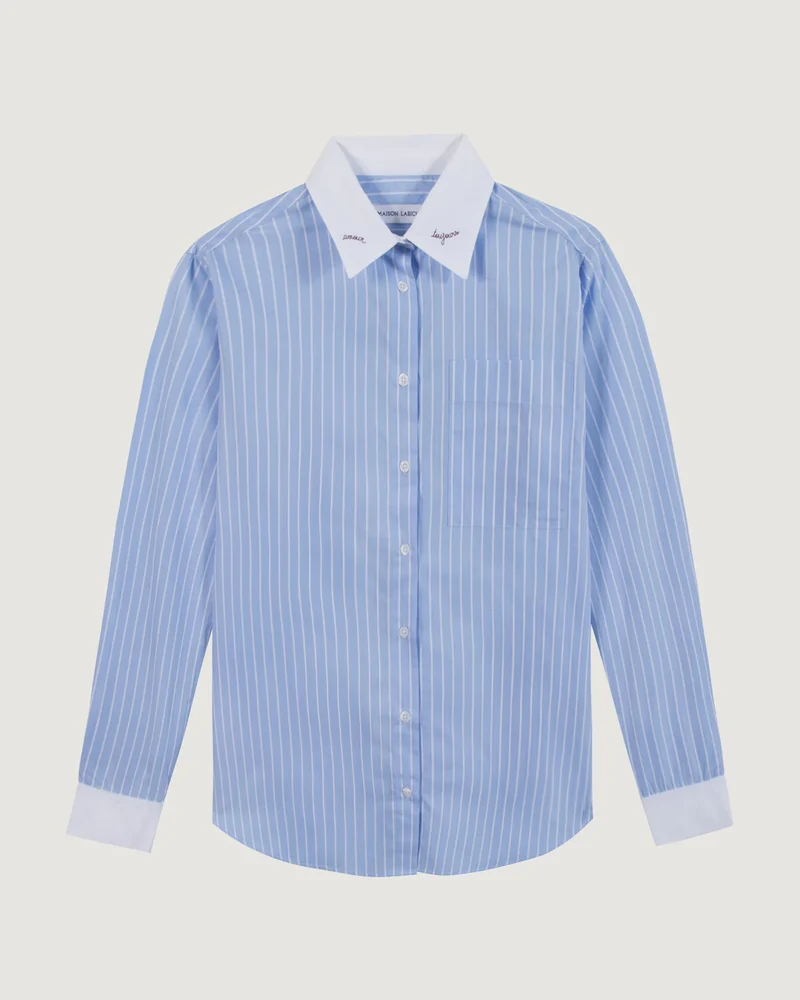 Maison Labiche Chemise Loutil en Popeline Stripes Blue