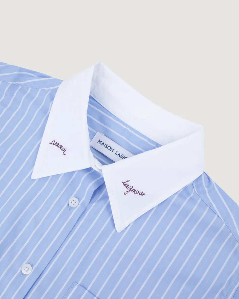 Maison Labiche Chemise Loutil en Popeline Stripes Blue