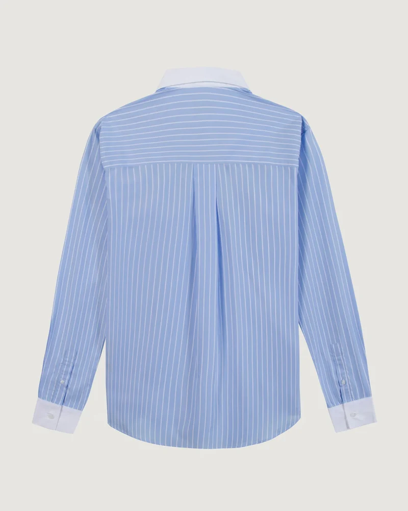 Maison Labiche Chemise Loutil en Popeline Stripes Blue