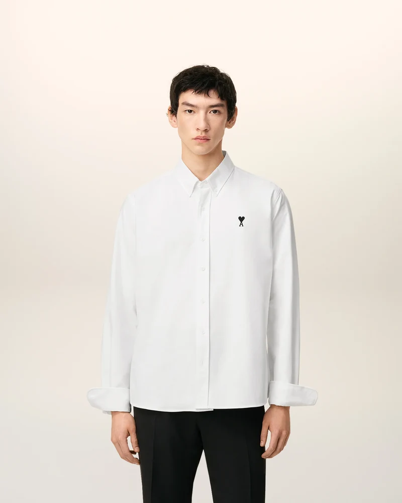 AMI Chemise Ami de Coeur Noir Oxford Blanc Naturel