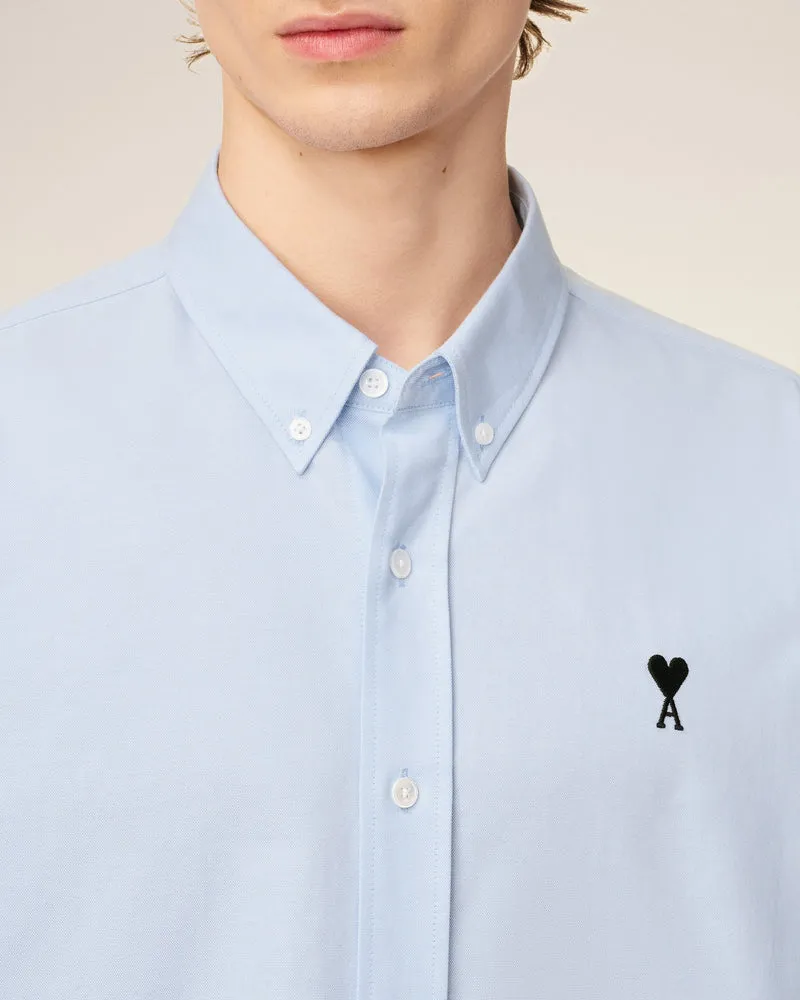 AMI Chemise Ami de Coeur Noir Oxford Bleu Ciel