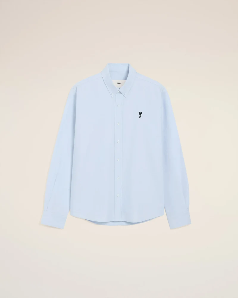 AMI Chemise Ami de Coeur Noir Oxford Bleu Ciel