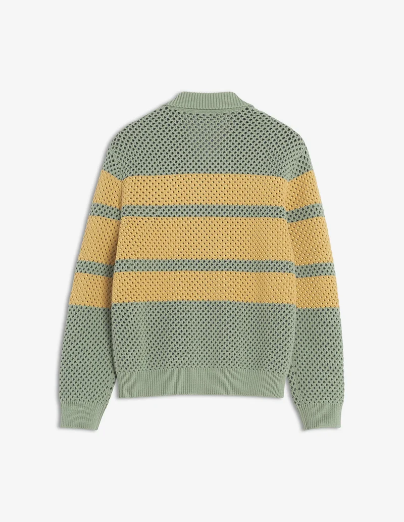 Maison Kitsuné Blouson Striped Mesh Vert de Gris