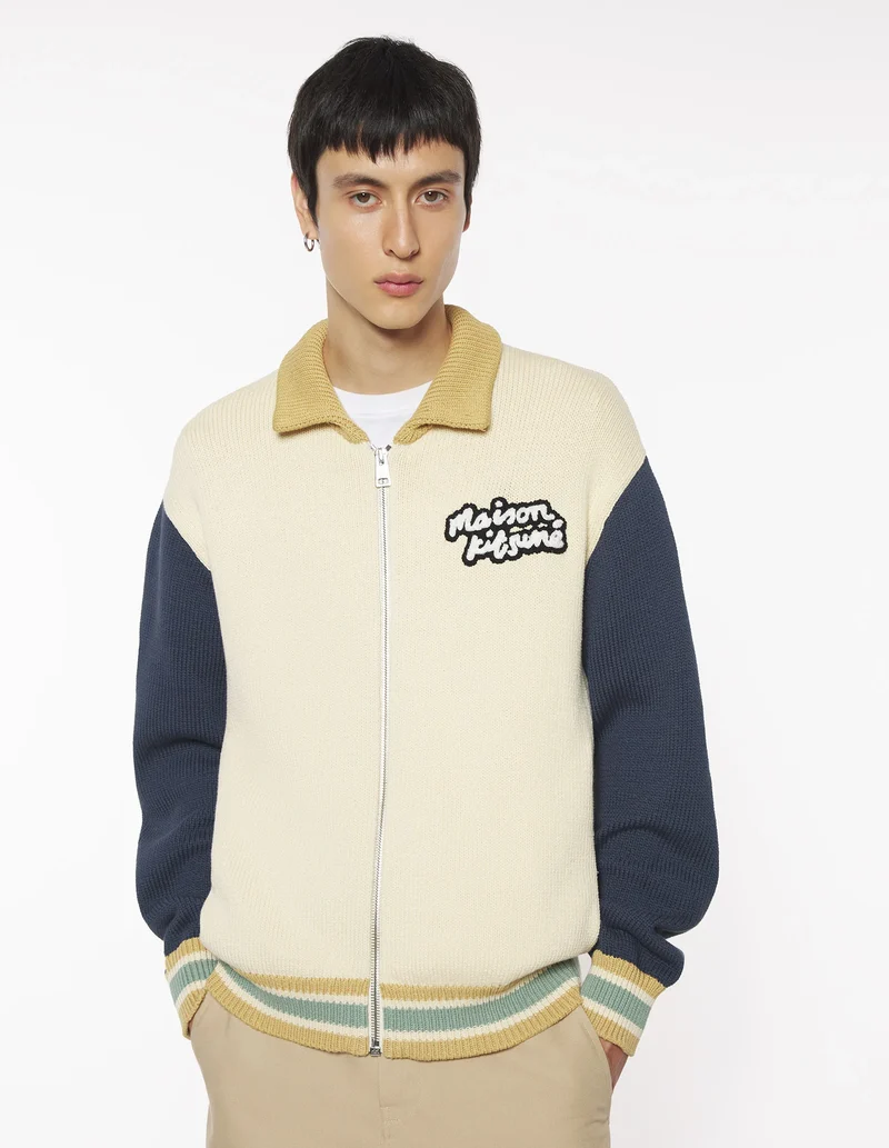 Maison Kitsuné Blouson Knitted College Rich Vanilla