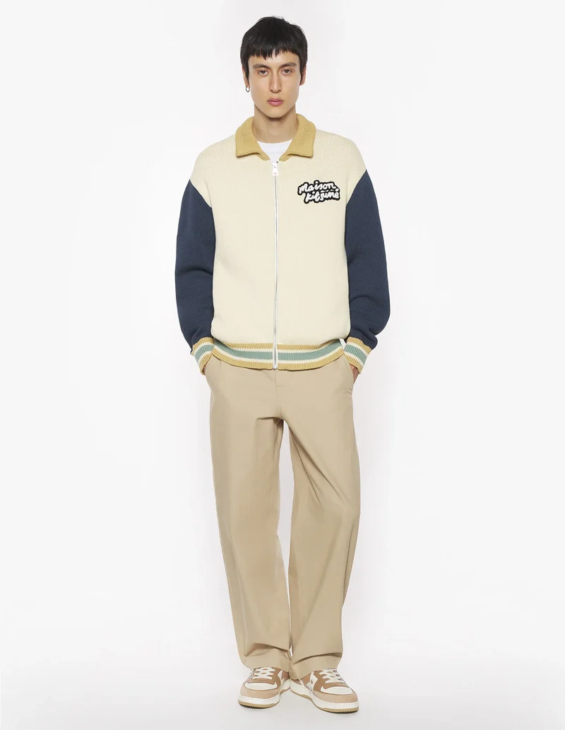 Maison Kitsuné Blouson Knitted College Rich Vanilla