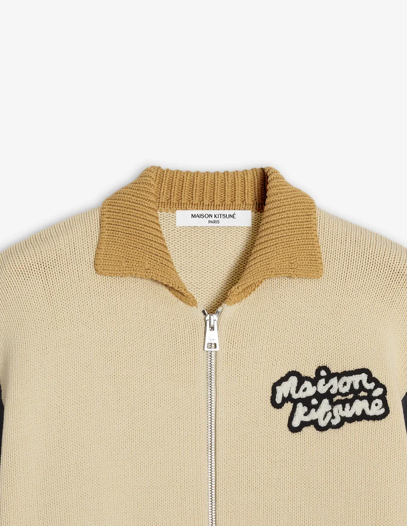 Maison Kitsuné Blouson Knitted College Rich Vanilla