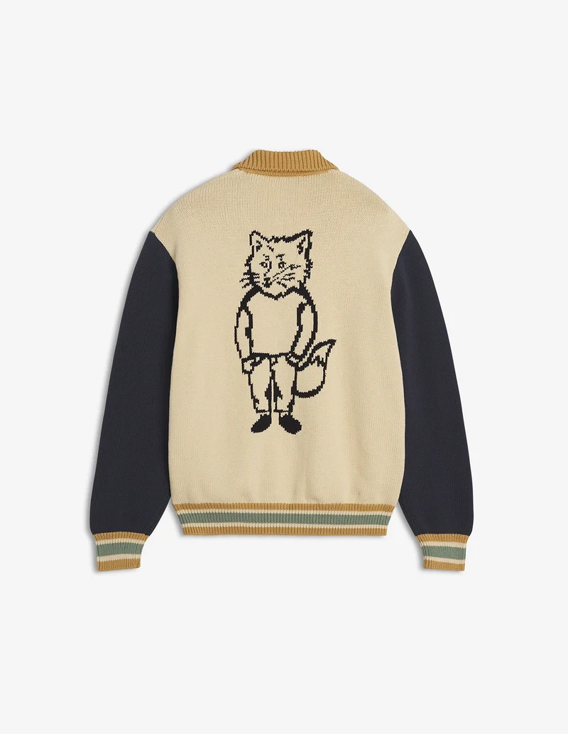 Maison Kitsuné Blouson Knitted College Rich Vanilla