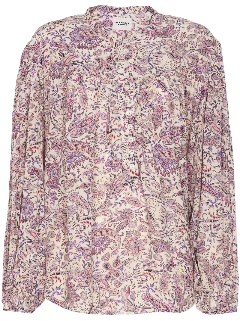 Isabel Marant Etoile Blouse Zalika Ecru Purple