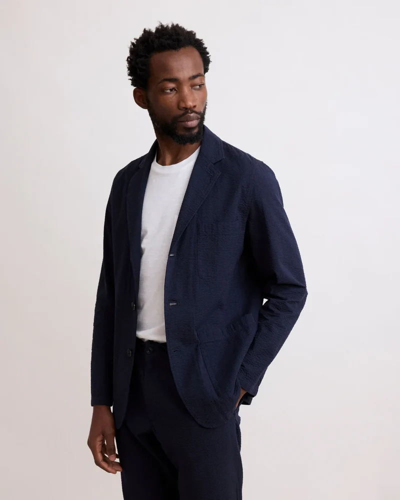 Hartford Veste Jobby en Seersucker Navy