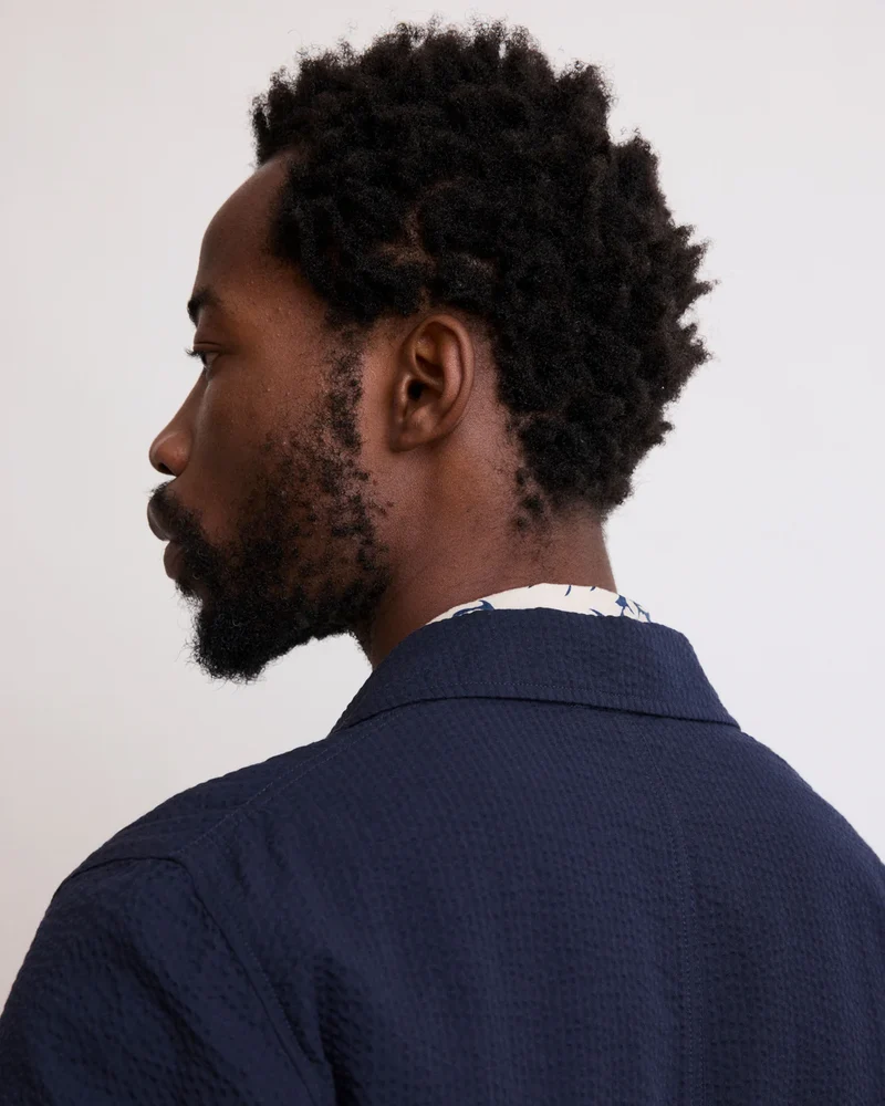 Hartford Veste Jobby en Seersucker Navy