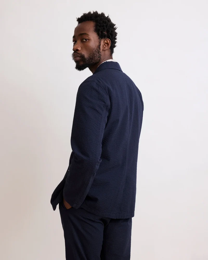 Hartford Veste Jobby en Seersucker Navy