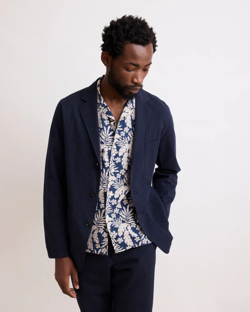 Hartford Veste Jobby en Seersucker Navy