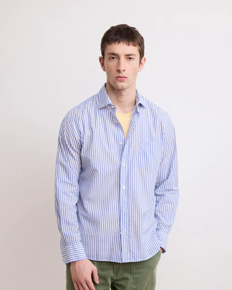 Hartord Chemise Paul en Popeline Blue White