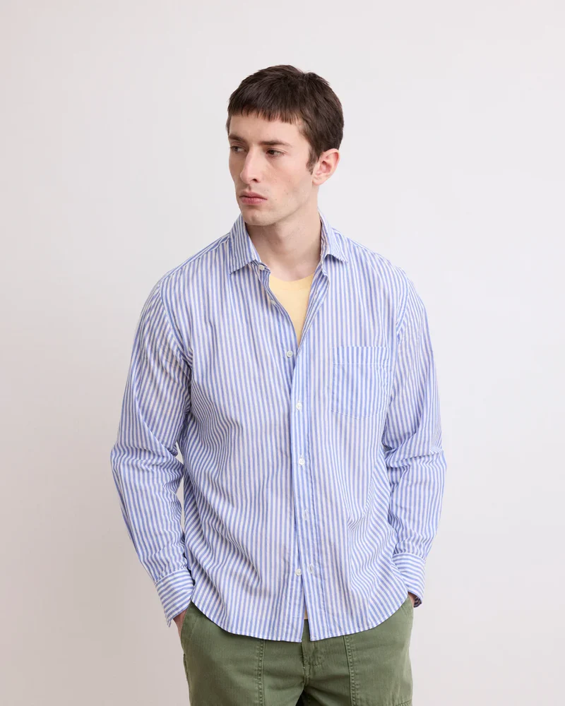 Hartord Chemise Paul en Popeline Blue White