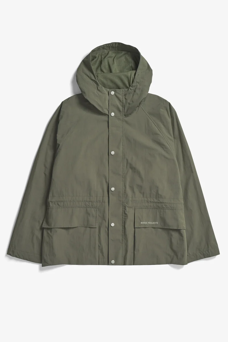 Norse Projects Veste Herluf Tech Poplin Ivy Green