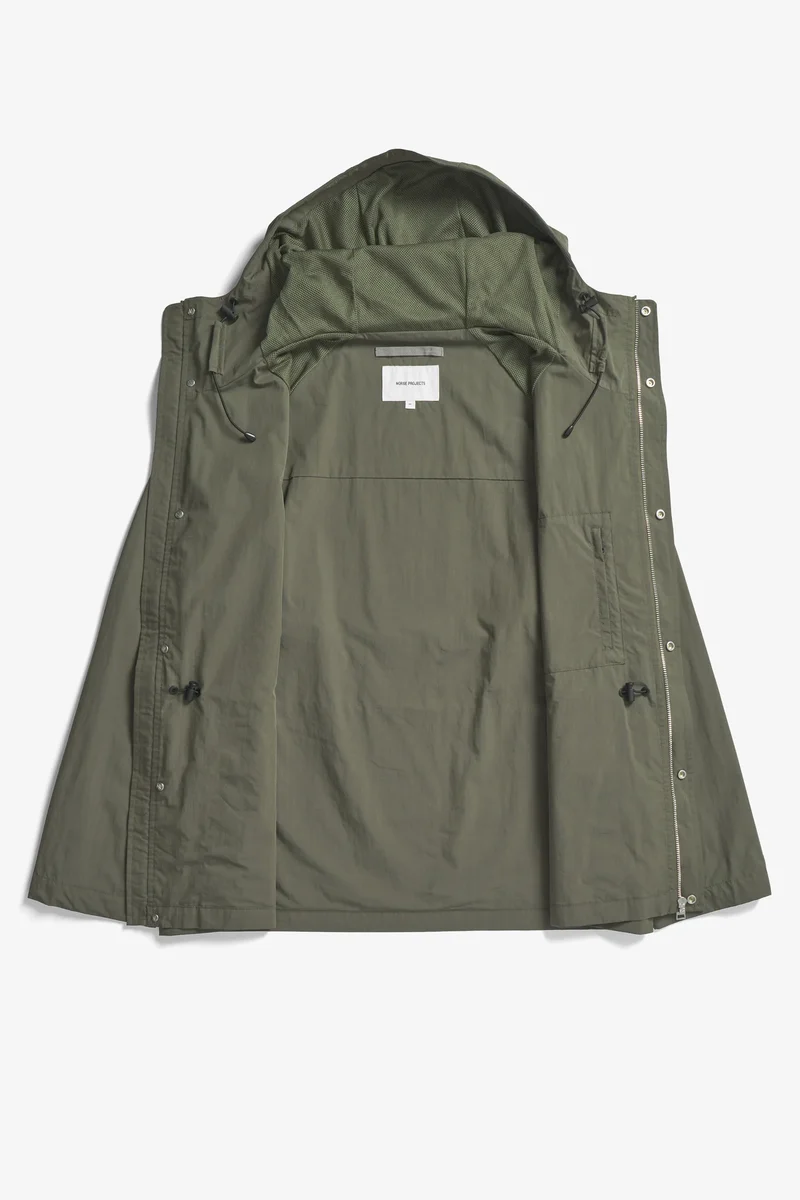 Norse Projects Veste Herluf Tech Poplin Ivy Green