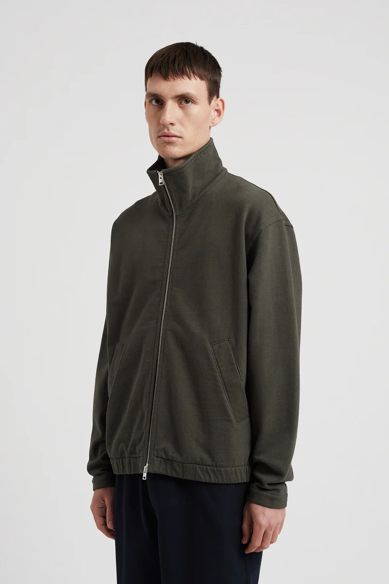 Norse Projects Veste Bjorn Relaxed Organic Loopbac Black Olive