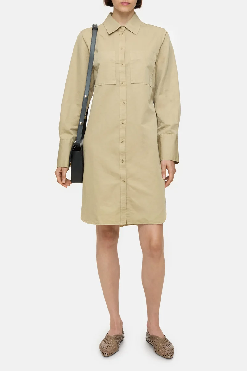 Closed Robe en Coton Lin Warm Sand