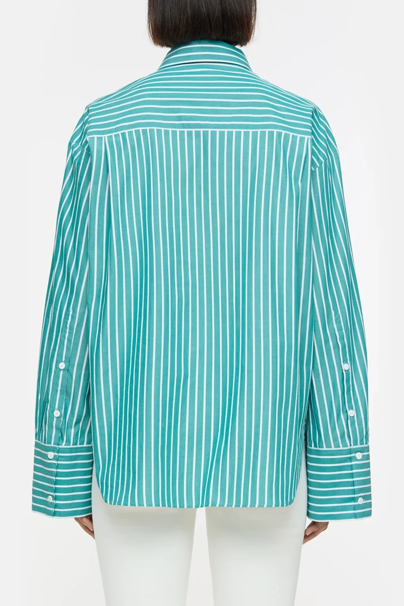 Closed Chemise Rayée en Coton Meadow Green
