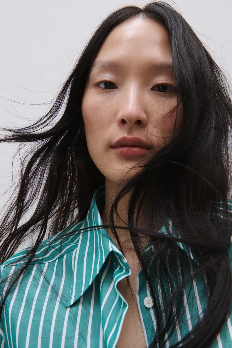 Closed Chemise Rayée en Coton Meadow Green