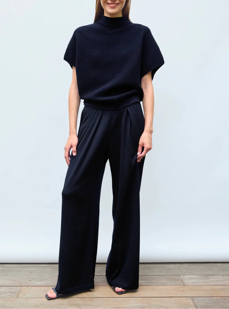 Molli Pantalon Lauren en Laine Mérinos Nuit