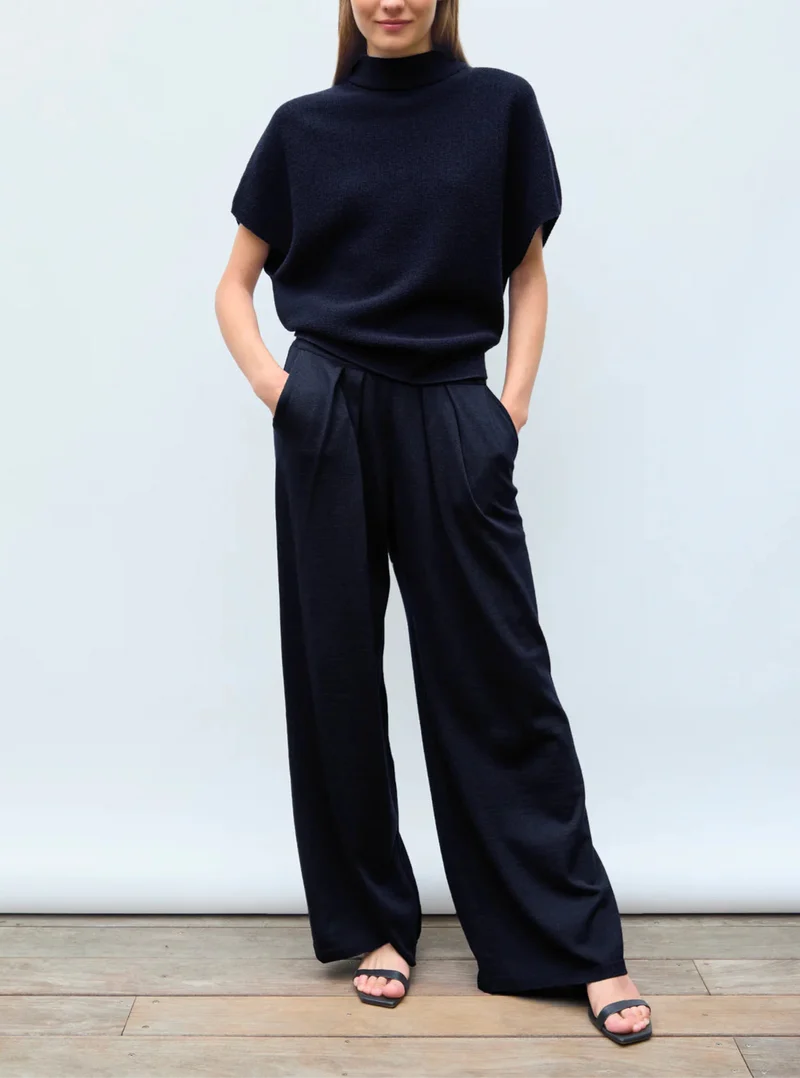 Molli Pantalon Lauren en Laine Mérinos Nuit