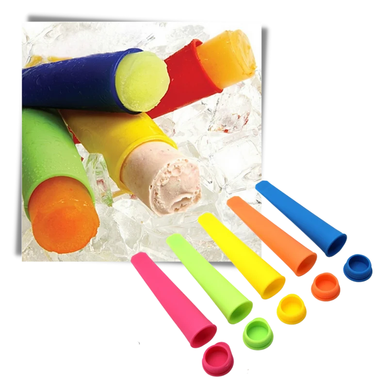 Pack de 5 moules en silicone pour sucettes glacées