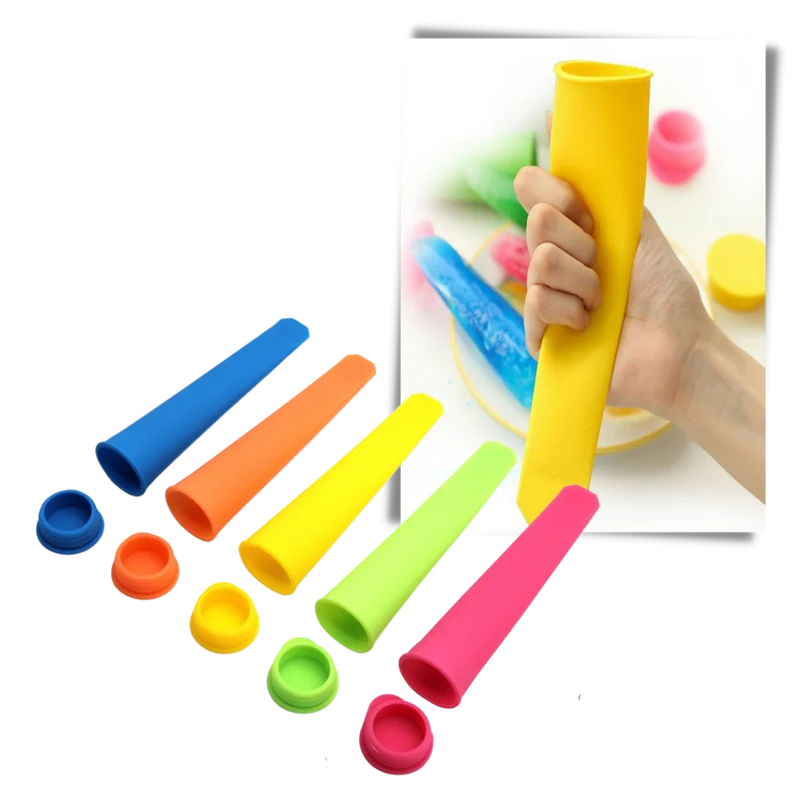 Pack de 5 moules en silicone pour sucettes glacées