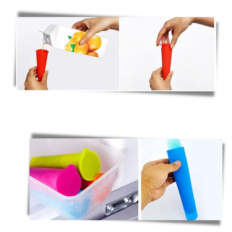 Pack de 5 moules en silicone pour sucettes glacées