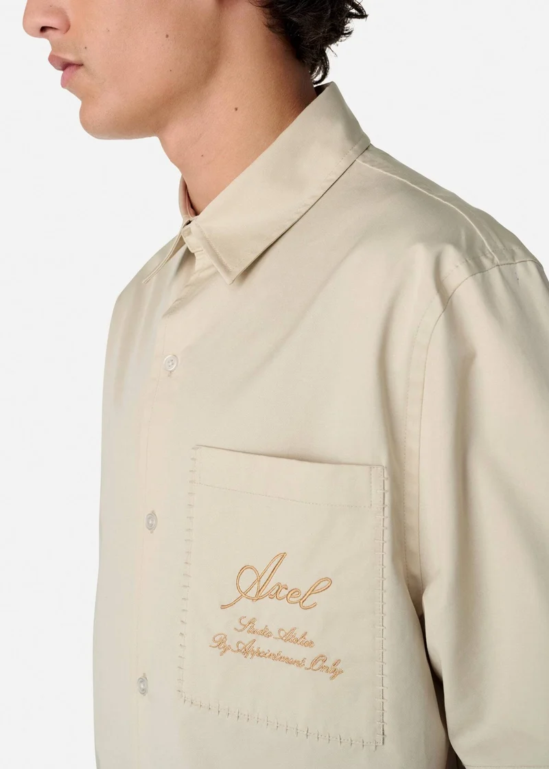 Axel Arigato Chemise Stitch Embroidered Pale Beige