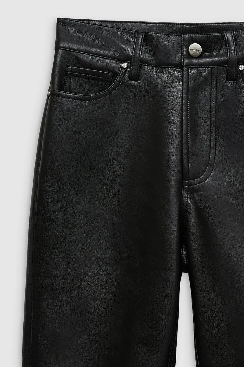 Anine Bing Pantalon Bruno en Cuir Black