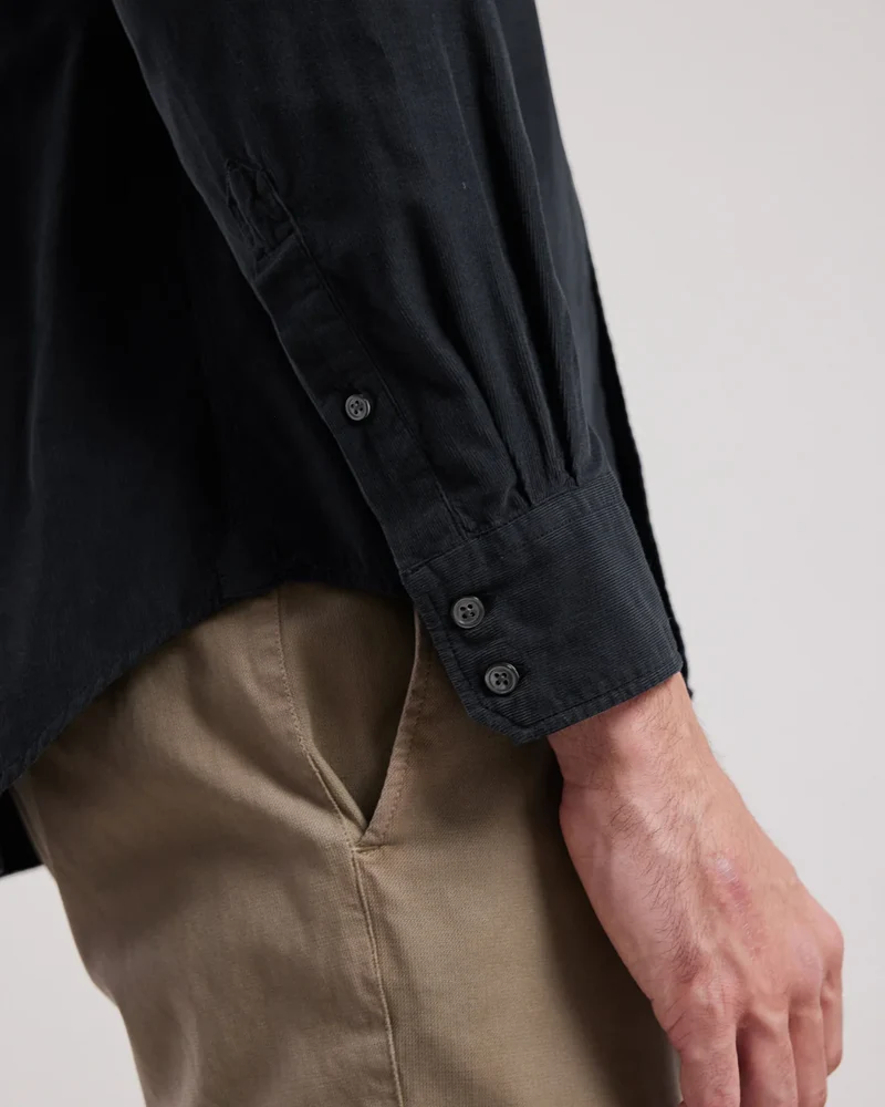 Hartord Chemise Paul en Velours fin Côtelé Carbone